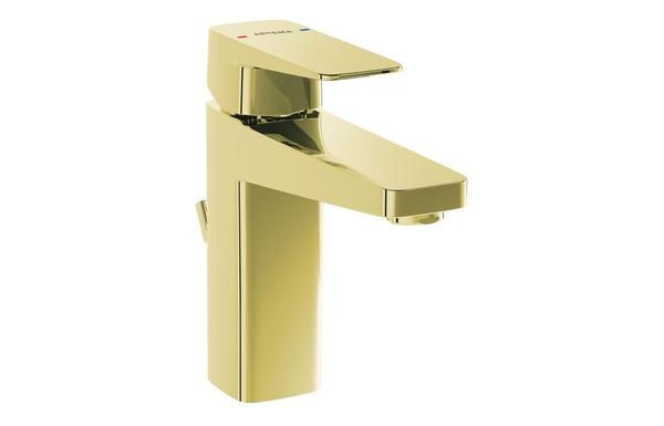 VitrA Root Square Basin Mixer w/Waste Lever - Soft Gold